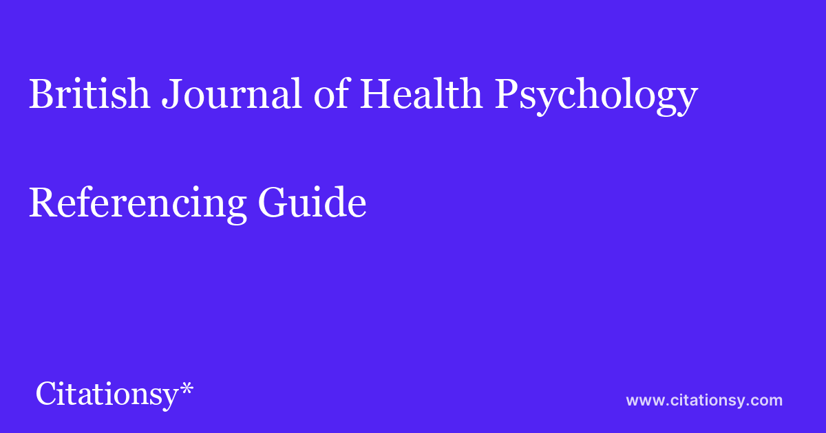 research articles on health psychology